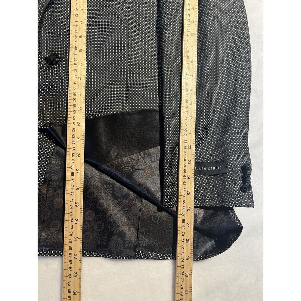 New Van Heusen Mens 42L Black White Geometric Tuxedo Dinner Jacket - Picture 13 of 15